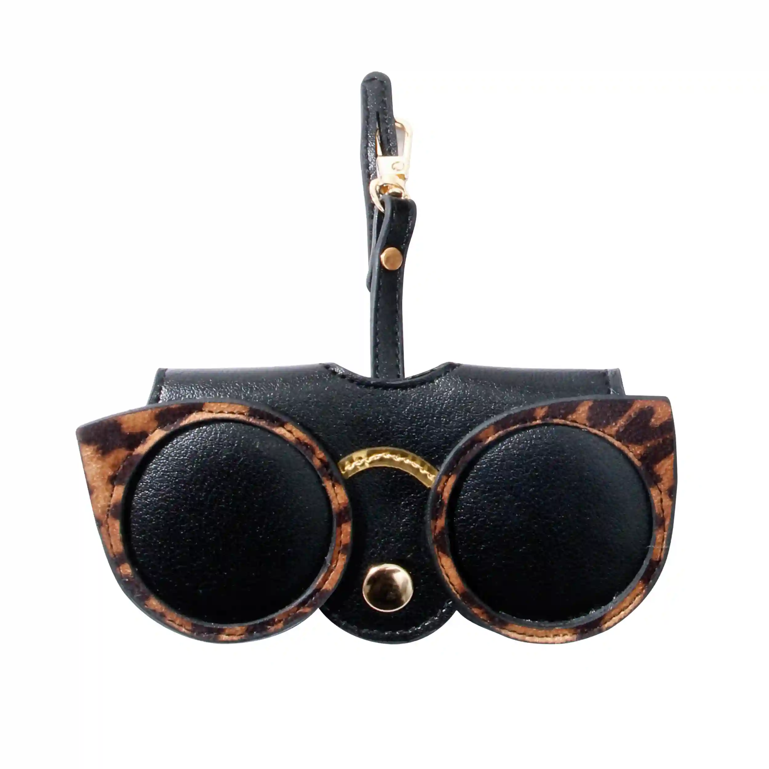 کیف عینک چرمی طرح عینک مشکی آمال مدل 180